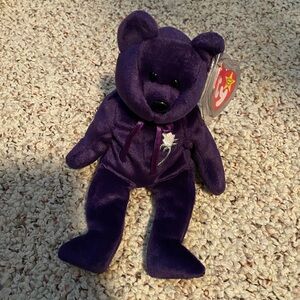 Princess the purple bear Ty beanie baby honoring Diana